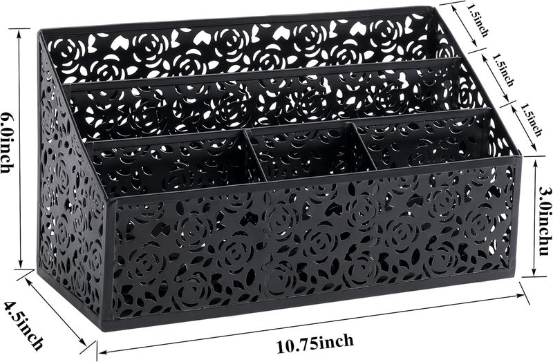 DINGTAI Mail Organizer Countertop, Modern Mail Holder Countertop, Desk Organizers and Accessories, Boho Desk Accessories, Bill Mail Papers Letters Organizer, Mail Sorters, Pencil holders(Black) - Image 5